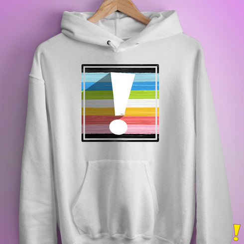 Queer Pride Flag Exclamation Point Hoodie